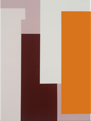 Geometric art. Orange, chestnut, white and pink rectangles