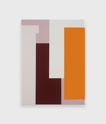 Geometric art. Orange, chestnut, white and pink rectangles