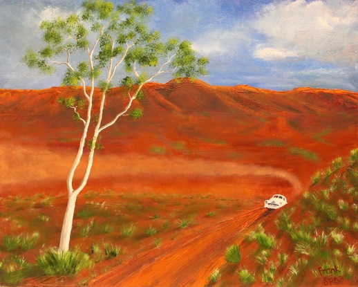 FJ Holden, Outback, Desert, Gum tree, Vintage car.