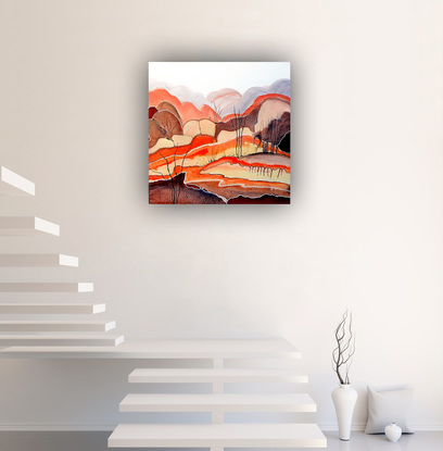 Abstract desert landscape inspired by the Red Centre of Australia