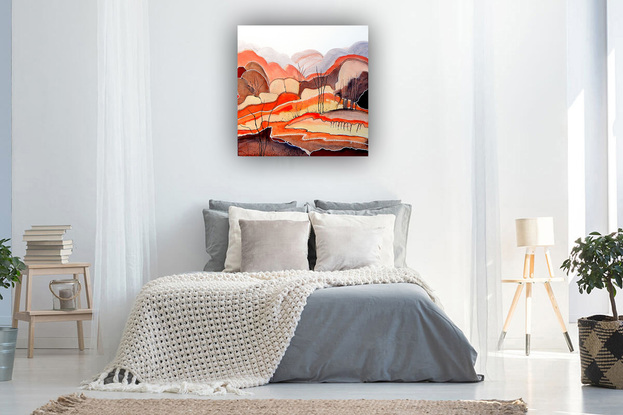 Abstract desert landscape inspired by the Red Centre of Australia