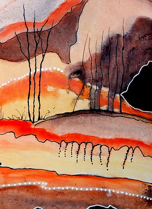 Abstract desert landscape inspired by the Red Centre of Australia