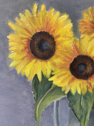 Yellow sunflowers in vase