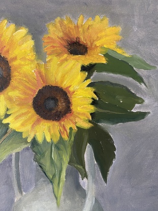 Yellow sunflowers in vase