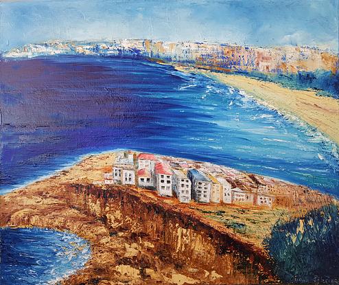 Aerial view of North Bondi cliffs. Apartment buildings and houses near the edge of the cliffs. The waves breaking on the rocks at the bottom of the cliffs. Bondi buildings can be seen in the distance as well as Bondi Beach. 