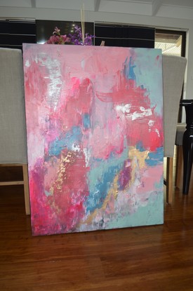 (CreativeWork) Pretty Pastels Abstract Painting by Jessica Seroka. Acrylic. Shop online at Bluethumb.