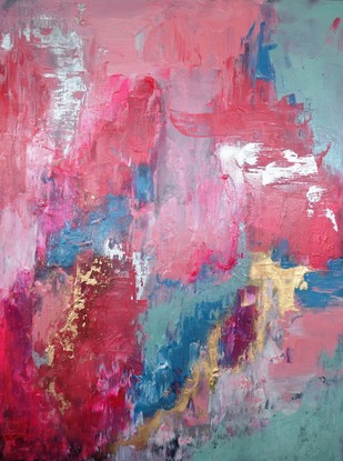 (CreativeWork) Pretty Pastels Abstract Painting by Jessica Seroka. Acrylic. Shop online at Bluethumb.