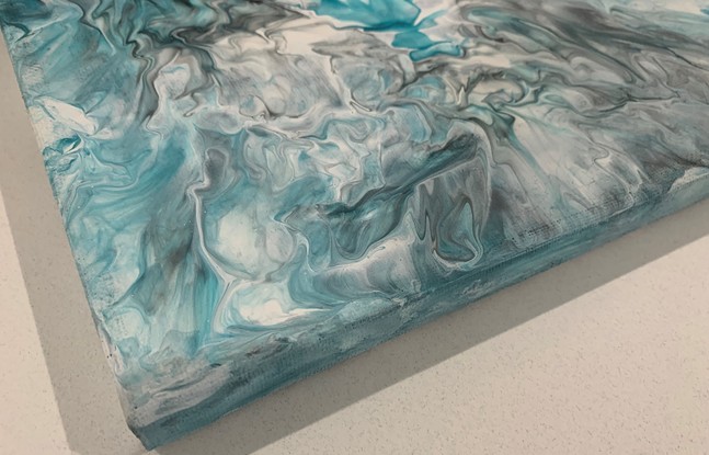 Acrylic paint pour on canvas