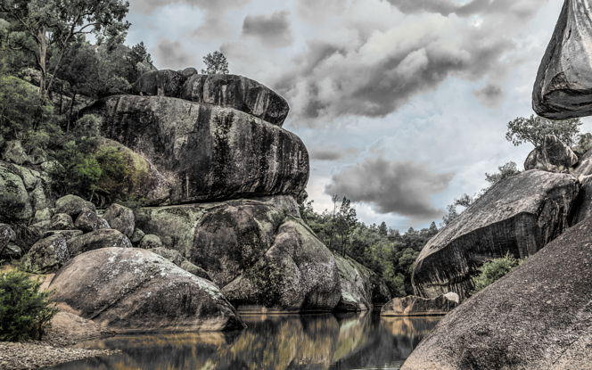 View upstream past Cranky Rock