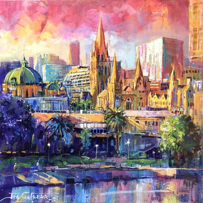 City of Melbourne in colourful style. 