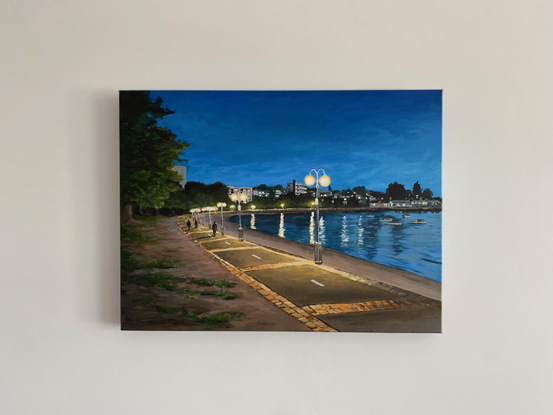 Manly Wharf walking path at twilight