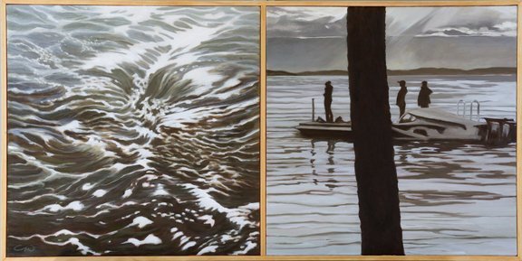 water 
ripples
grisaille
figurative
atmosphere
peaceful