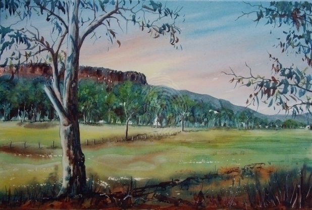 (CreativeWork) Cania Country‚ Monto by Sue Lederhose. Watercolour. Shop online at Bluethumb.