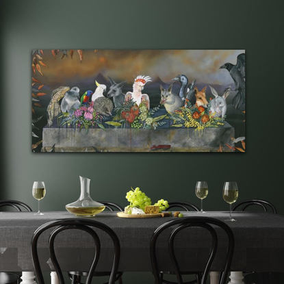 Australian animals at a table setting.