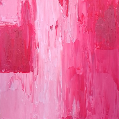 Small pink abstract by Sheila Tan