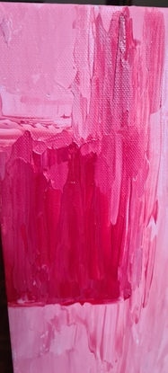 Small pink abstract by Sheila Tan