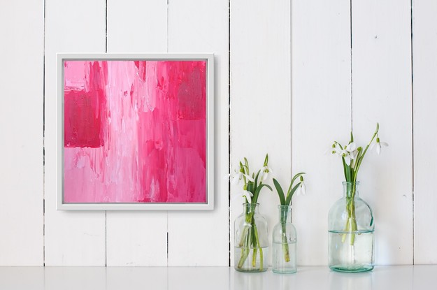 Small pink abstract by Sheila Tan