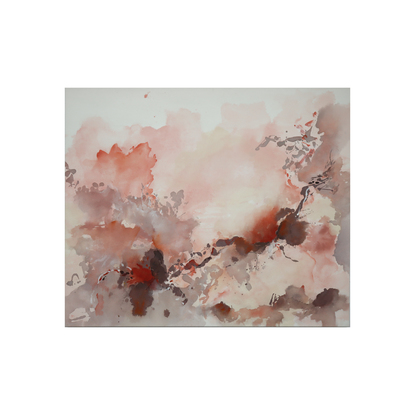 Abstract expressive  large horizontal statement piece in earthy colours 