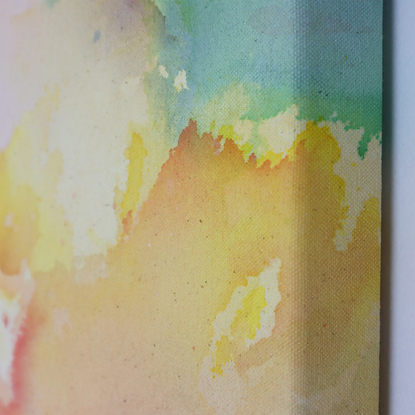 Abstract expressive watercolour happy bright colourful flower inspired flowing statement piece