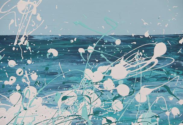 (CreativeWork) Kilcunda Splash by Annette Spinks. Mixed Media. Shop online at Bluethumb.