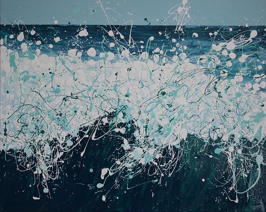 (CreativeWork) Kilcunda Splash by Annette Spinks. Mixed Media. Shop online at Bluethumb.