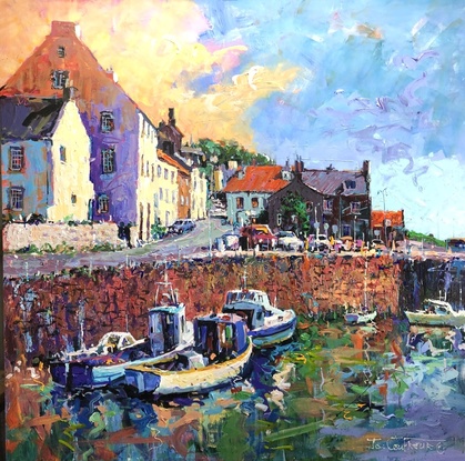 Village of Fyfe in Scotland painted in vibrant colour. 