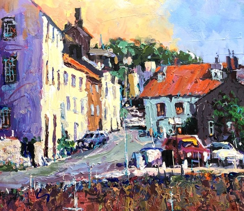 Village of Fyfe in Scotland painted in vibrant colour. 