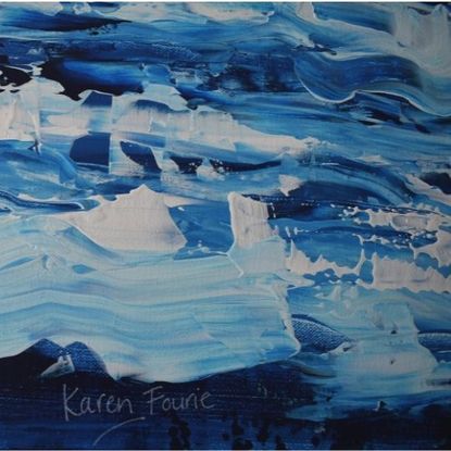 navy blue and white large statement seascape 