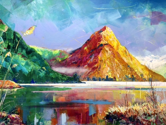 Mountain in vibrant colours. 