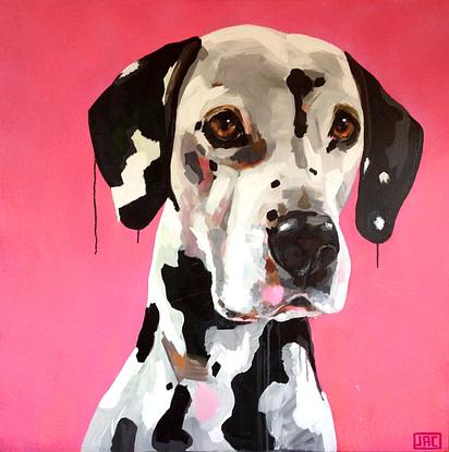 (CreativeWork) Dymo the Dalmation by Jac Clark. Acrylic. Shop online at Bluethumb.