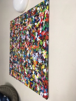 A multitude of colours done in 81 separate works over many days with no thought as to how or why when doing ,just emotion on any particular day. 