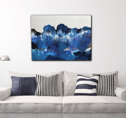 Abstract landscape that looks mountainous however is created with an ocean but palette.