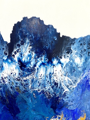 Abstract landscape that looks mountainous however is created with an ocean but palette.