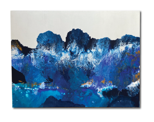 Abstract landscape that looks mountainous however is created with an ocean but palette.