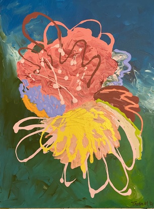 Floral abstract original (acrylic on canvas)