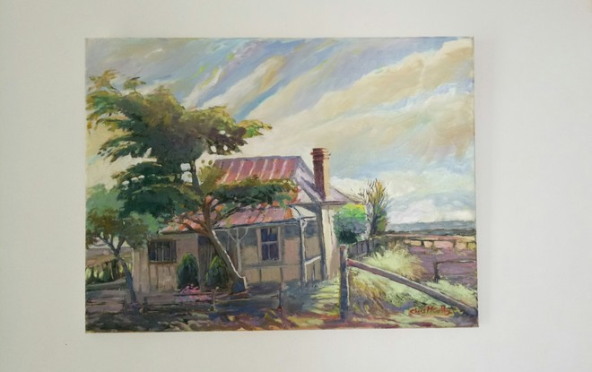 Cottage in landscape