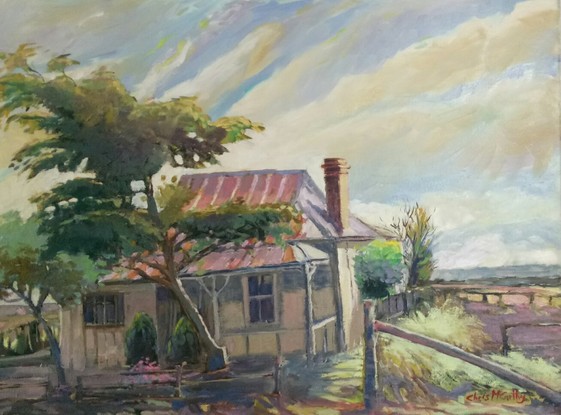 Cottage in landscape