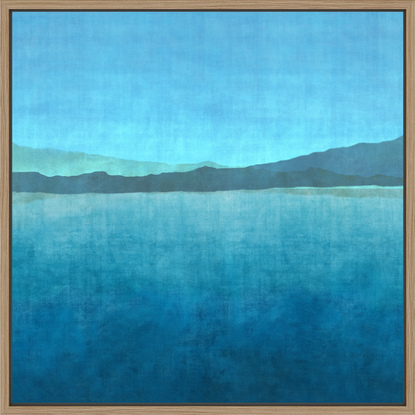 Abstract lake green blue framed print