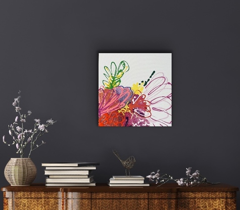 A bright abstract floral that instils thoughts of summer time and long lazy days.