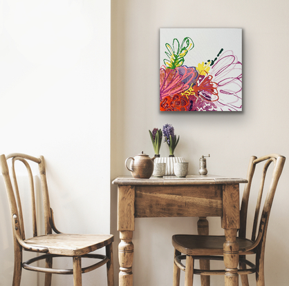 A bright abstract floral that instils thoughts of summer time and long lazy days.