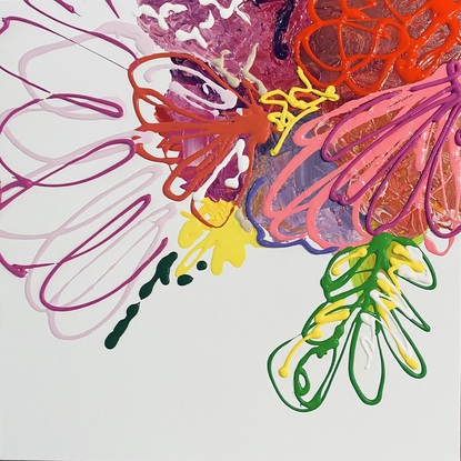 A bright abstract floral that instils thoughts of summer time and long lazy days.