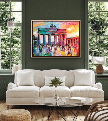 Brandenburg Gate in vibrant colours. 