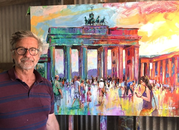 Brandenburg Gate in vibrant colours. 