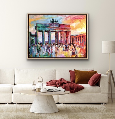 Brandenburg Gate in vibrant colours. 