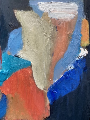 abstract still life in orange and blue