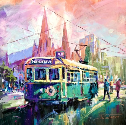 Tram in Melbourne Street. 