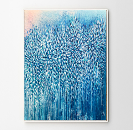 Large blue abstract artwork