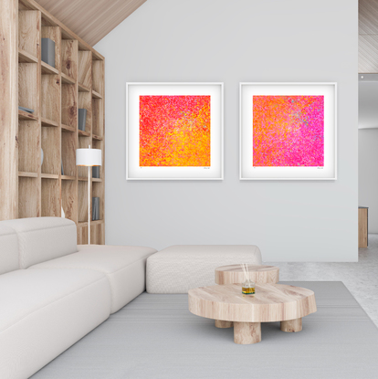 'Neon Garden Series-  set of 3' has been released as a limited edition print of 35. It is reproduction of my original mixed media paintings. Ideal for home or the office to create some calm.