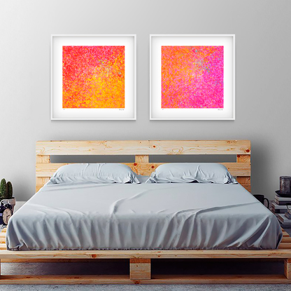 'Neon Garden Series-  set of 3' has been released as a limited edition print of 35. It is reproduction of my original mixed media paintings. Ideal for home or the office to create some calm.