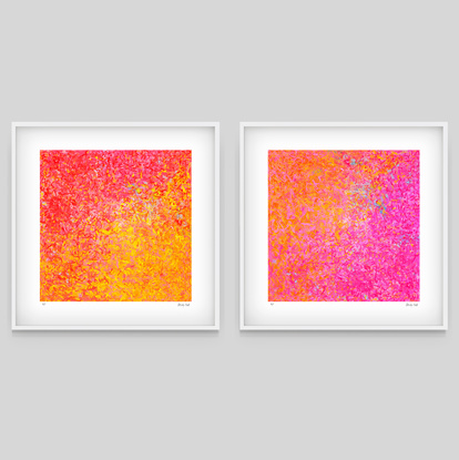 'Neon Garden Series-  set of 3' has been released as a limited edition print of 35. It is reproduction of my original mixed media paintings. Ideal for home or the office to create some calm.